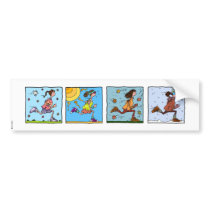 4 season runner woman bumper stickers