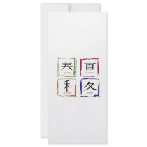 4 Seasons in Japanese square Rack Card Design