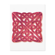4 square-red glass postcards