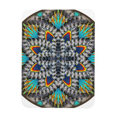 4 Waves Illusion Round Rectangle Magnets by Perzpektiba