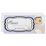 4"x9" Gift Certificate Blue Damask Spa Massage Rack Card Template