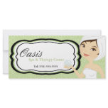 4"x9" Gift Certificate Green Damask Spa Massage Personalized Rack Card