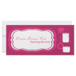 4"x9" Gift Certificate Hot Pink Catering Food Rack Card Design