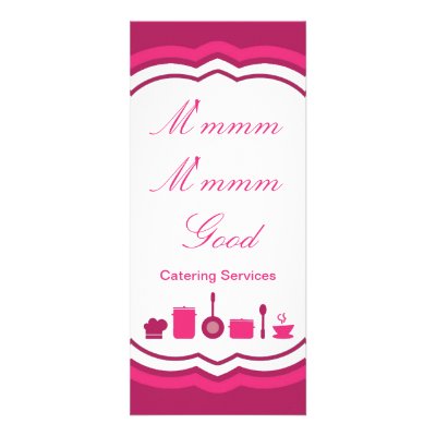 4"x9" Price List Hot Pink Catering Food Custom Rack Card by AnnLeeDesigns