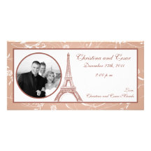 4 x 8 Engagement Photo Announcement Floral Spiral Photo Greeting Card