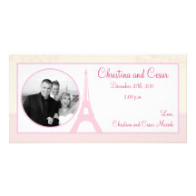 4 x 8 Engagement Photo Announcement Lovers in Pari Personalized Photo Card