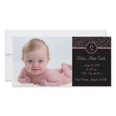4 x 8 Pink Elegant Photo Greeting Card by voxon1