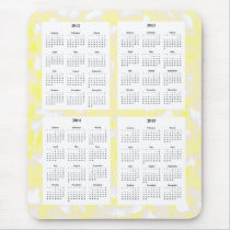 4 Year calendar (2012-2015) Nice Yellow Design Mousepad