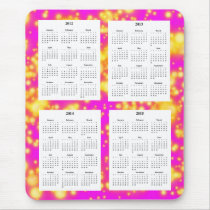 4 Year calendar (2012-2015) on Pink Sparks Design  Mouse Pad
