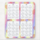 4 Year calendar on Pastel Hearts Design Backgrd. Mousepad