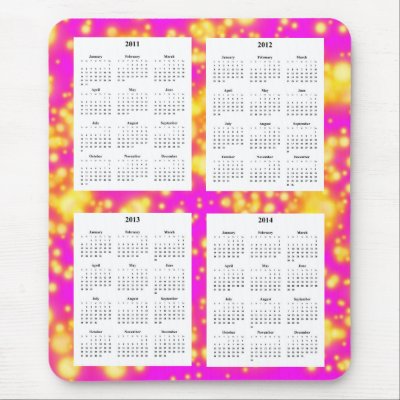 Year Calendar on Year Calendar On Pink Sparks Design Backgrd  Mousepads From Zazzle