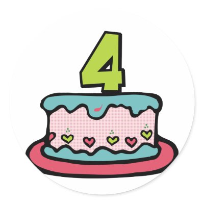 4 Year Old Birthday Cake Stickers by Birthday_Bash