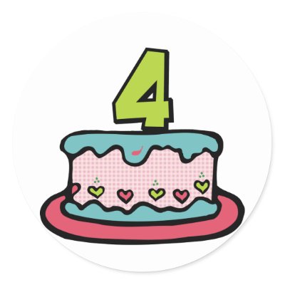 4 Year Old Birthday Cake Stickers by Birthday_Bash