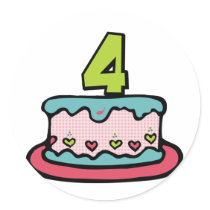 4 Year Old Birthday Cake stickers by Birthday_Bash 4 Year Old Birthday Cake stickers