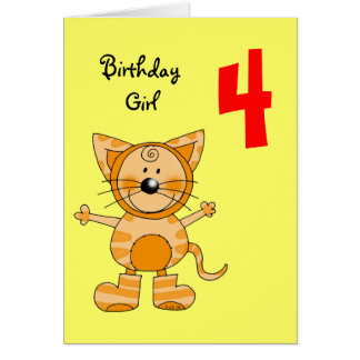4 Years Old Girl Birthday Cards | Zazzle