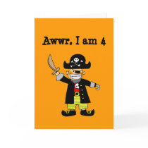 4 year old pirate boy greeting cards