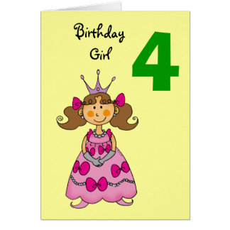 4 Years Old Girl Birthday Cards | Zazzle