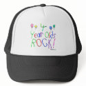 4 Year Olds Rock! Hat by TShirtDotCom 4 Year Olds Rock! Hat