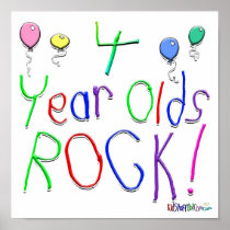 4 Year Olds Rock ! Posters