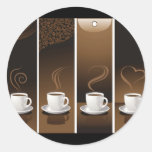 4CupsCoffee Round Sticker