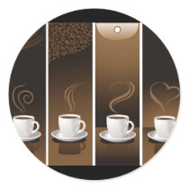 4CupsCoffee Round Sticker