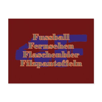 4f football watch television flaschenbier felt sli post card by hera56