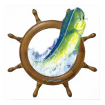 4Ft. Dolphin in Ships Wheel Poster