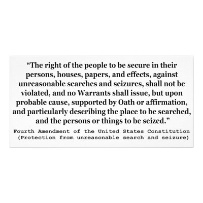 4th Amendment of the United States Constitution Customized Photo Card by wallarts