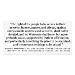 4th Amendment of the United States Constitution Customized Photo Card