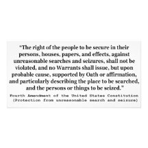 4th Amendment of the United States Constitution Customized Photo Card
