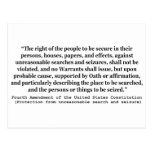 4th Amendment of the United States Constitution Postcards