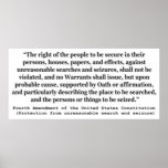 4th Amendment of the United States Constitution Poster
