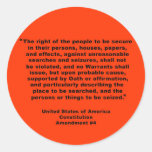 4th Amendment on Tshirts, Keychains, Mugs Round Sticker