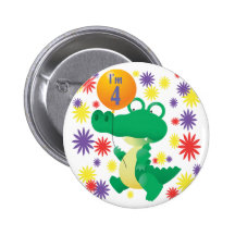 4th Birthday Alligator Pin