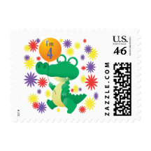 4th Birthday Alligator Postage