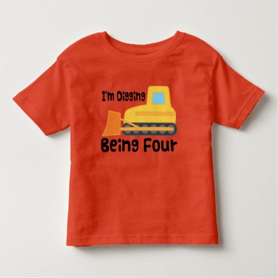 4th Birthday Bulldozer Construction Truck Toddler T-shirts