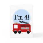 4th Birthday Fire Truck Cards