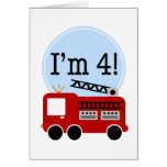 4th Birthday Fire Truck Cards