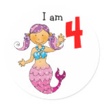 4th birthday gift for a girl, cute mermaid stickers