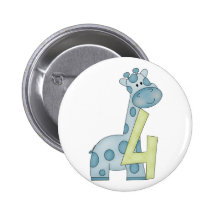 4th Birthday Giraffe Pin