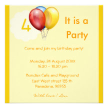 4th Birthday Invitation