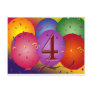 4th Birthday Party balloons Post Cards