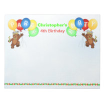 4th Birthday Party Bear Games Scratch Pad