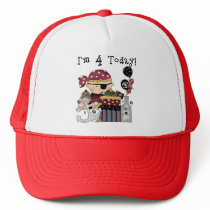 4th Birthday Pirate Tshirts and Gifts Trucker Hat