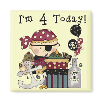 4th Birthday Pirate Tshirts and Gifts Magnet