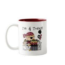 4th Birthday Pirate Tshirts and Gifts Coffee Mugs