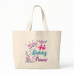 4th Birthday Princess Tote Bags