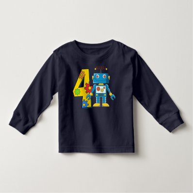 4th Birthday Robot Tees