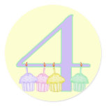 4th Birthday Round Sticker