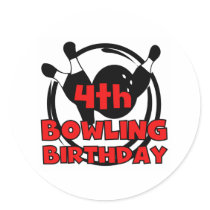 4th Bowling Birthday stickers